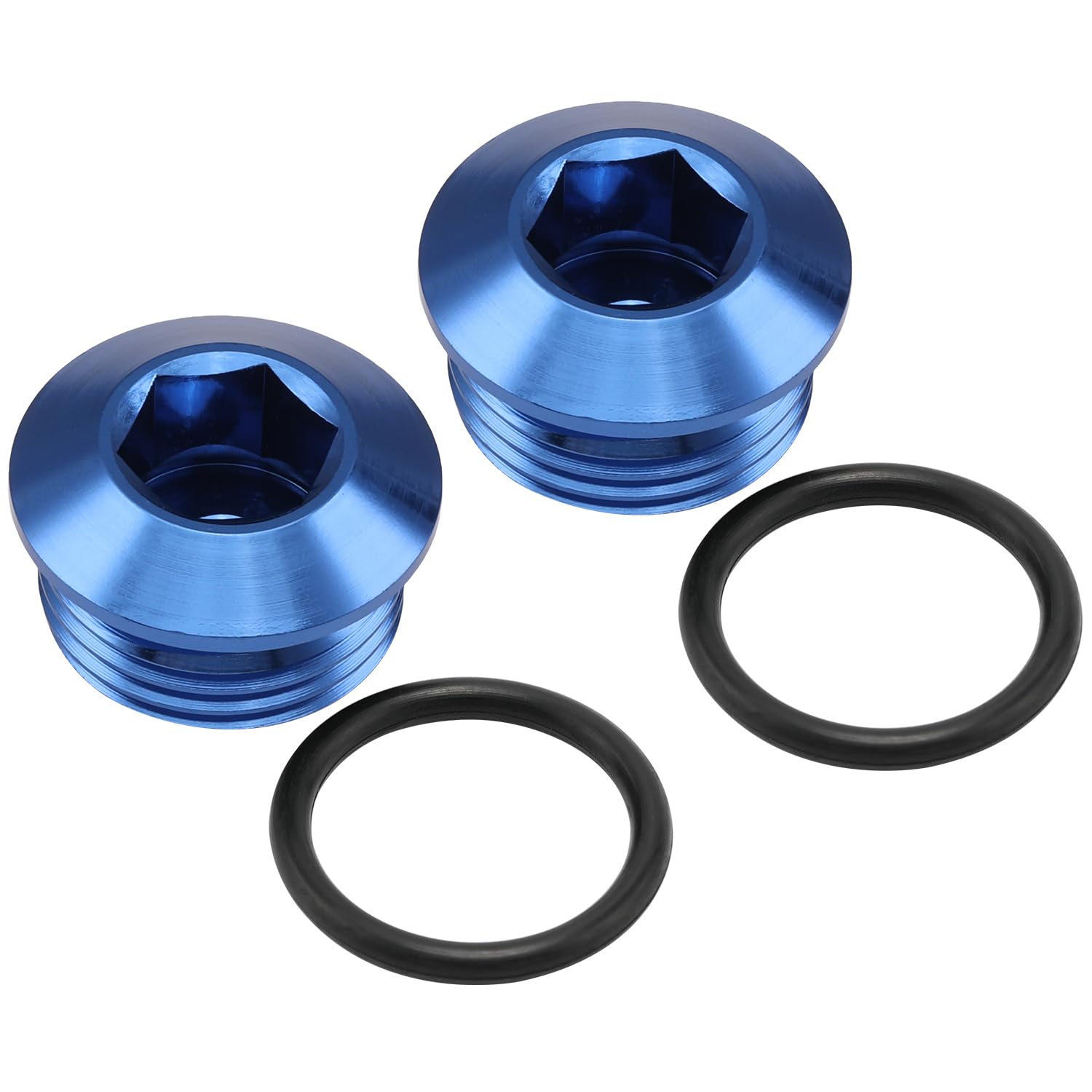 Podavelle 6An -6 Orb O-Ring Seal Boss Socket Port Plug Block Off Fitting Adapter Aluminum Blue, Pack Of 2