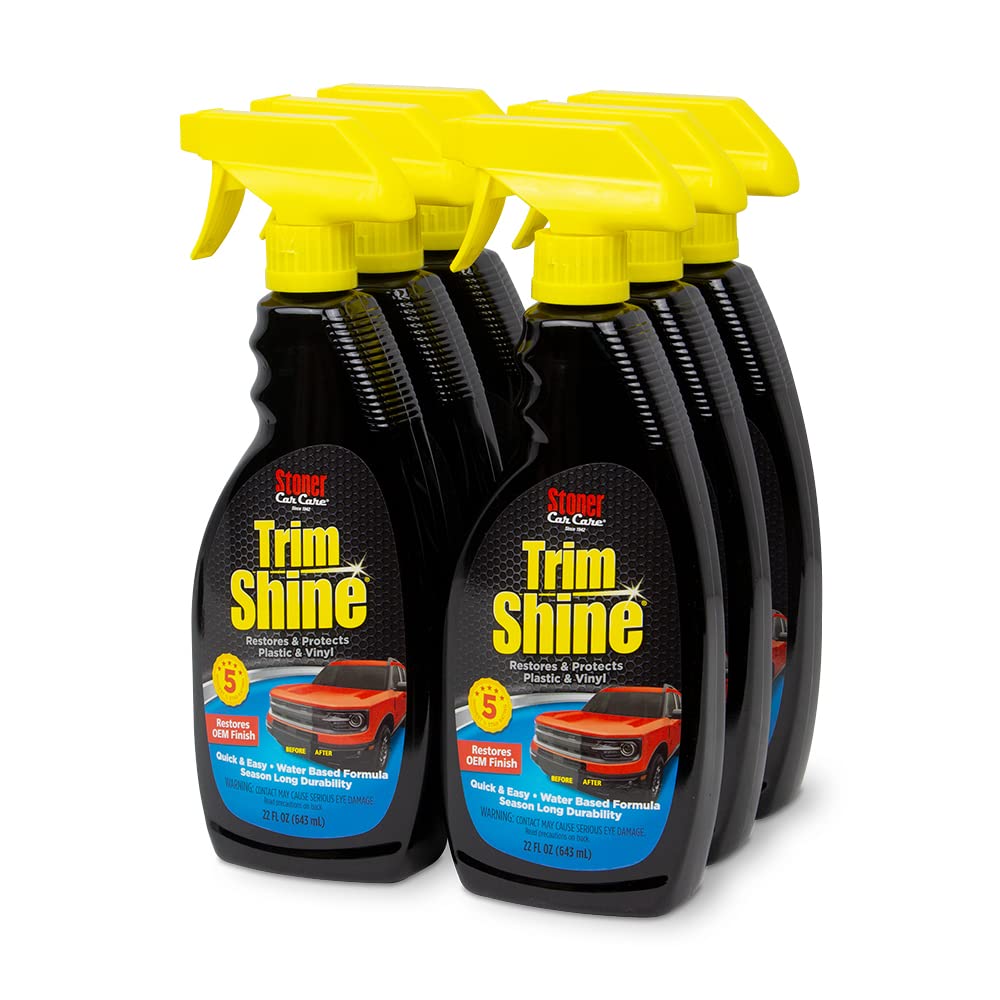 Stoner Car Care 92034-6PK Trim Shine Vinyl and Plastic Spray Protectant Coating for Automotive Interior and Exterior Restores OE