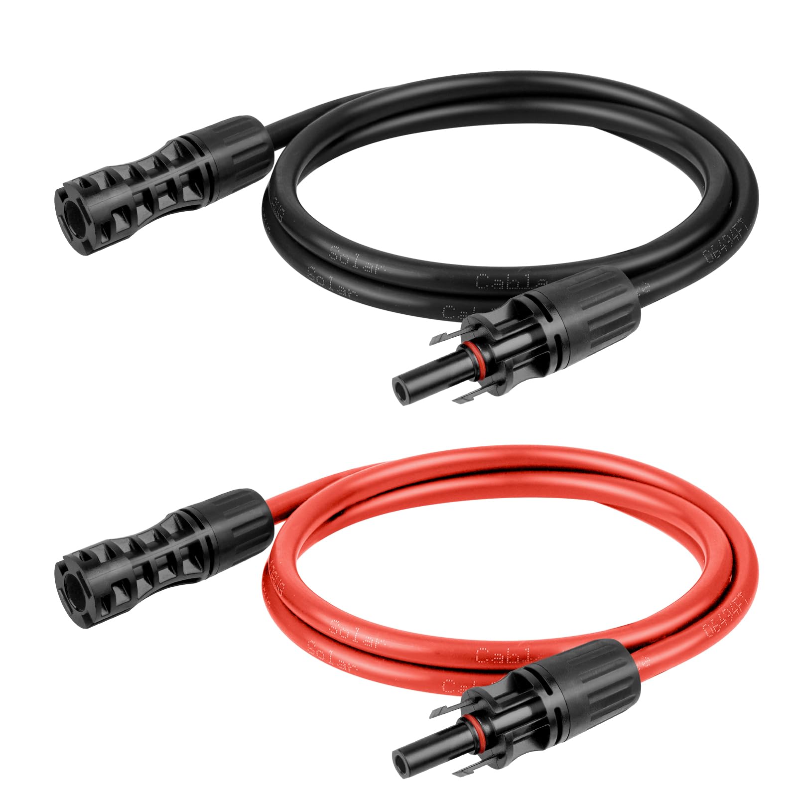 Kimbluth 8 AWG Solar Extension Cable 3FT Black + 3FT Red, 8 Gauge Solar Panel Wire Male to Female Tinned Copper Wire for Solar P