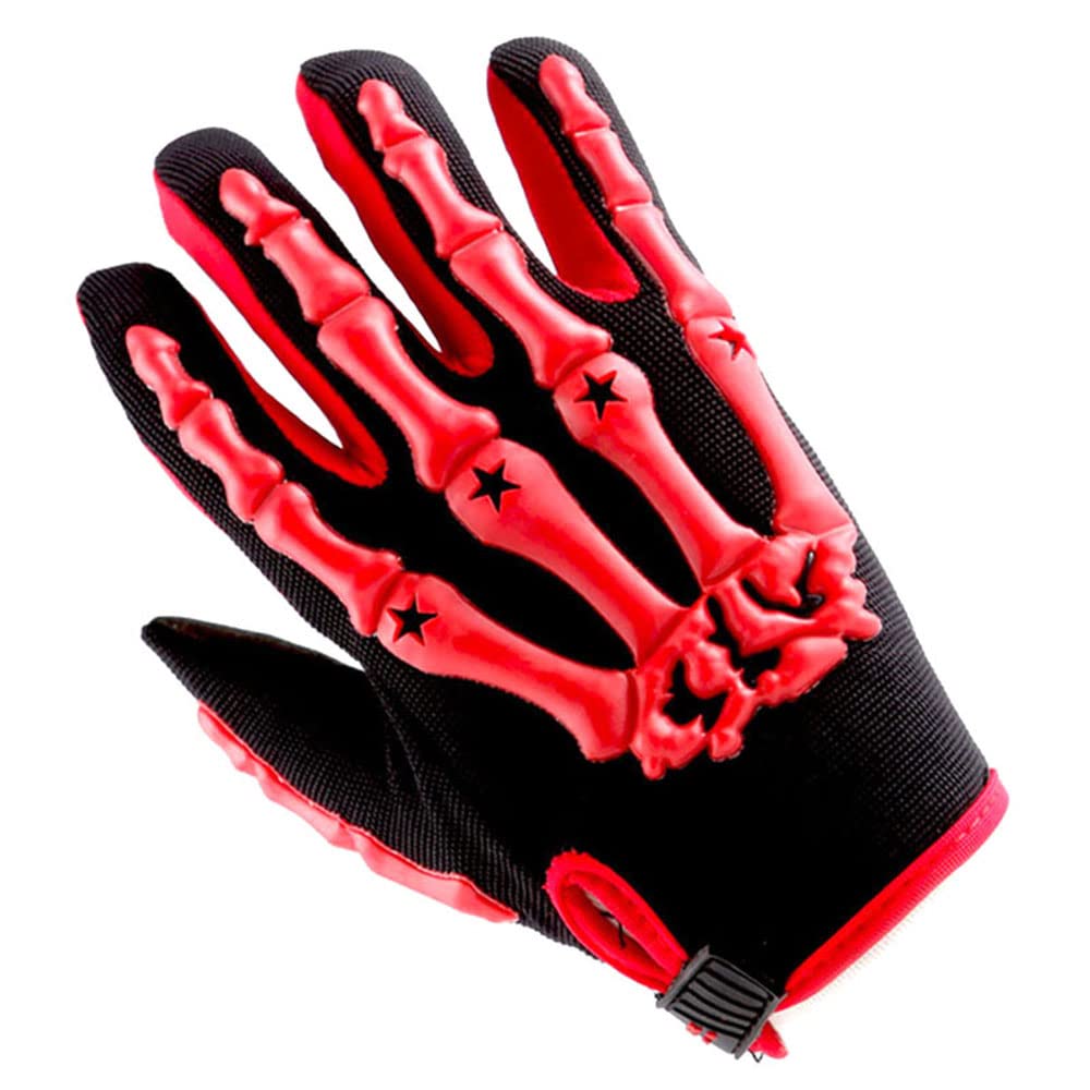 1Storm Adult Motocross Gloves Motorcycle Bmx Mx Atv Dirt Bike Bicycle Skeleton Cycling Gloves Red