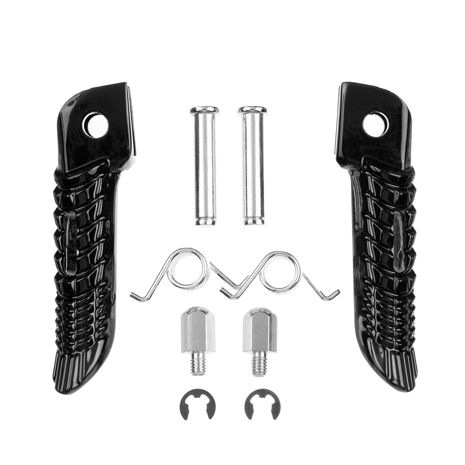 Vpzmt Front Rear Foot Pegs Footrests Pedal Fits For Suzuki Gsxr Gsx-R 600/Gsxr750/Gsxr1000 2005-2020 ((Front+Rear)-Black)