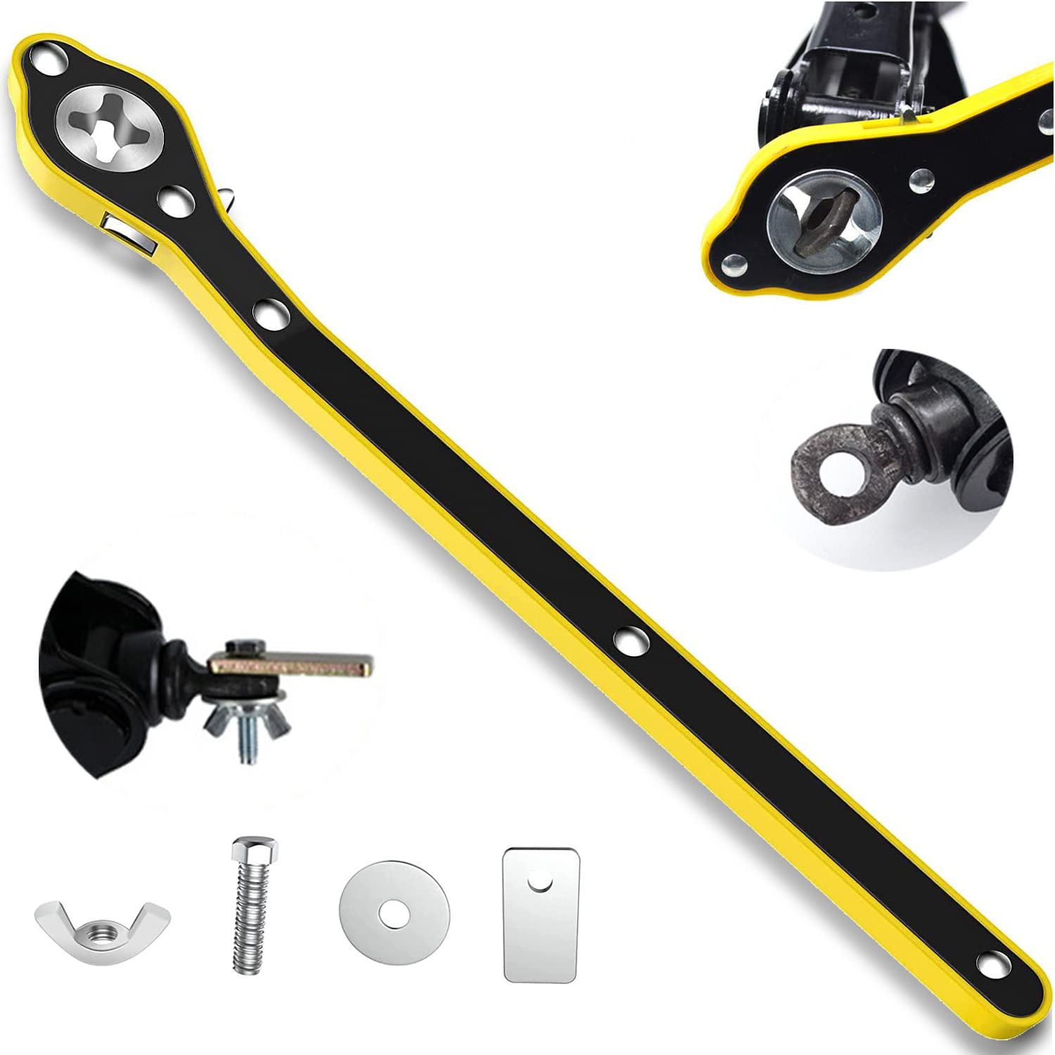 SZHRXC Auto Jack Ratchet Wrench of Labor-Saving Desigh, Car Jack and Lug Wrench, Handle Scissor Jack, Garage Tire Wheel Lug Wren