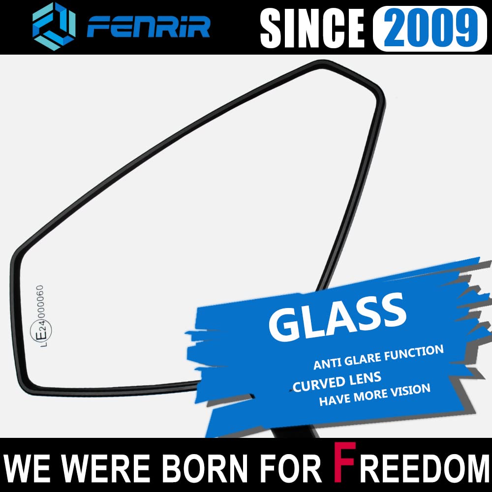 FENRIR CNC Aluminum Motorcycle Handlebar Mirror, Anti-vibration, Black, 7/8" (22MM), Model 801-0500, Large Field of View for Bikes
