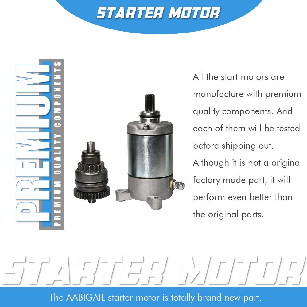 Starter Motor and Drive Combo Kit Replacement for Polaris 3090188 3084981 57-2688 Sportsmen Sportsman Ranger Magnum Trail Blazer
