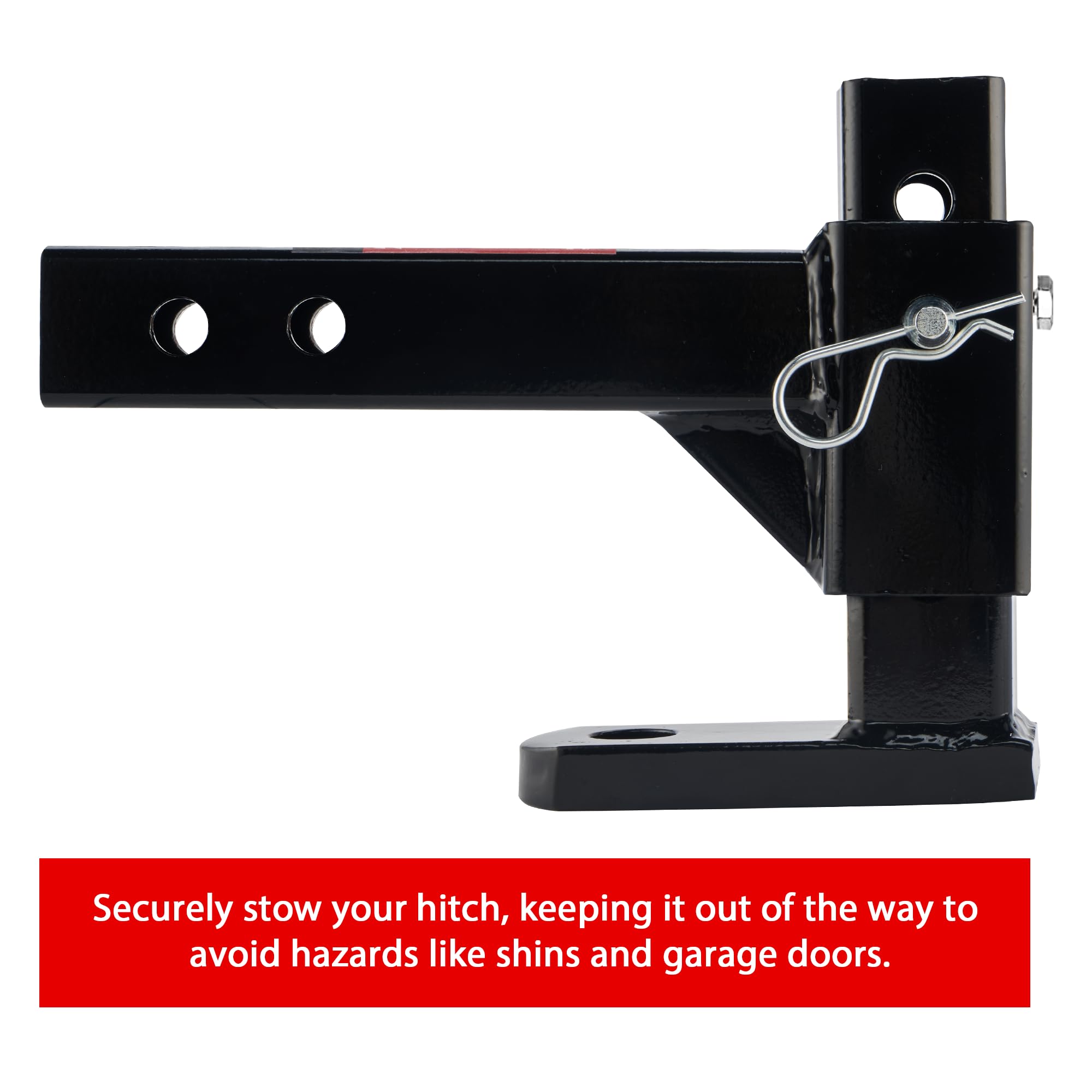 TYT Adjustable Trailer Hitch Ball Mount, 7500 lbs, 2-Inch Receiver, 5-1/2" Rise & 6-7/8" Drop, Alloy Steel, Black