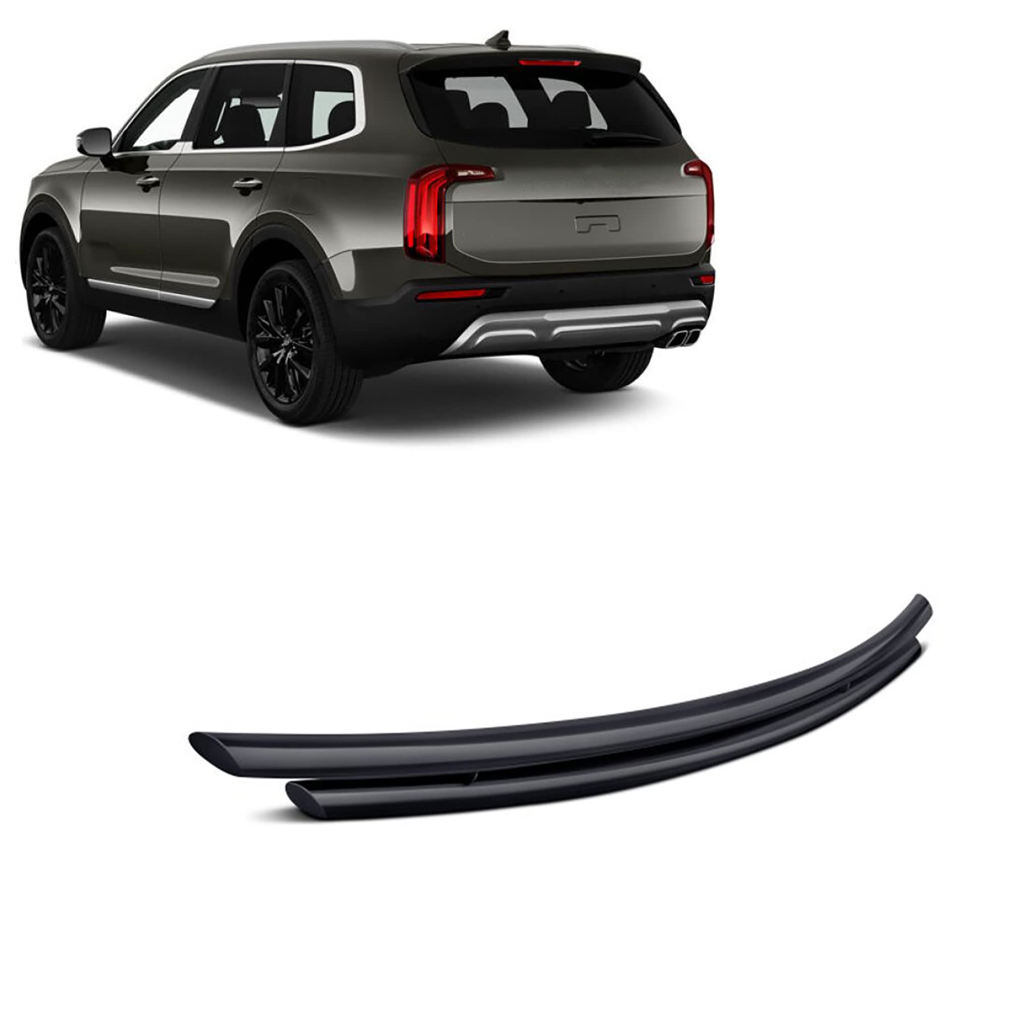 Black Horse Rear Bumper Guard Double Layer Black Compatible With 2020-2023 Kia Telluride|2020-2023 Hyundai Palisade-Crdl-Kik301B