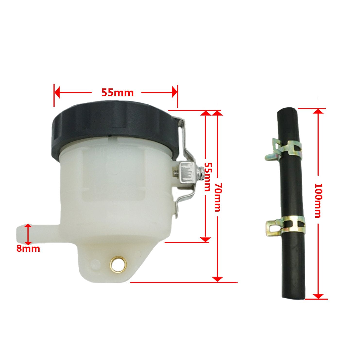 Universal Motorcycle Front Brake Master Cylinder Brake Pump Tank Oil Cup Fluid Bottle Reservoir Aftermarket Part Compatible With
