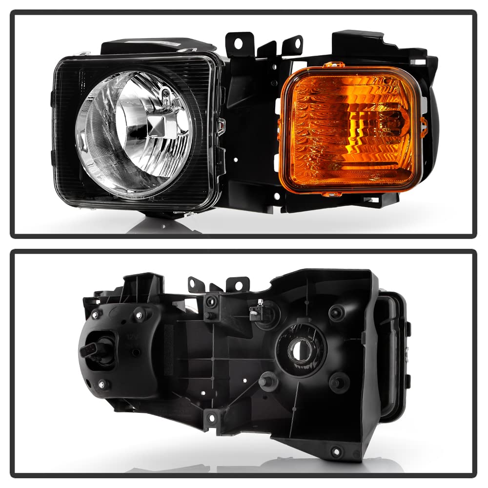 ACANII Factory Headlights for 2006-2010 Hummer H3 & H3T - Chrome Replacement Pair (Left + Right)