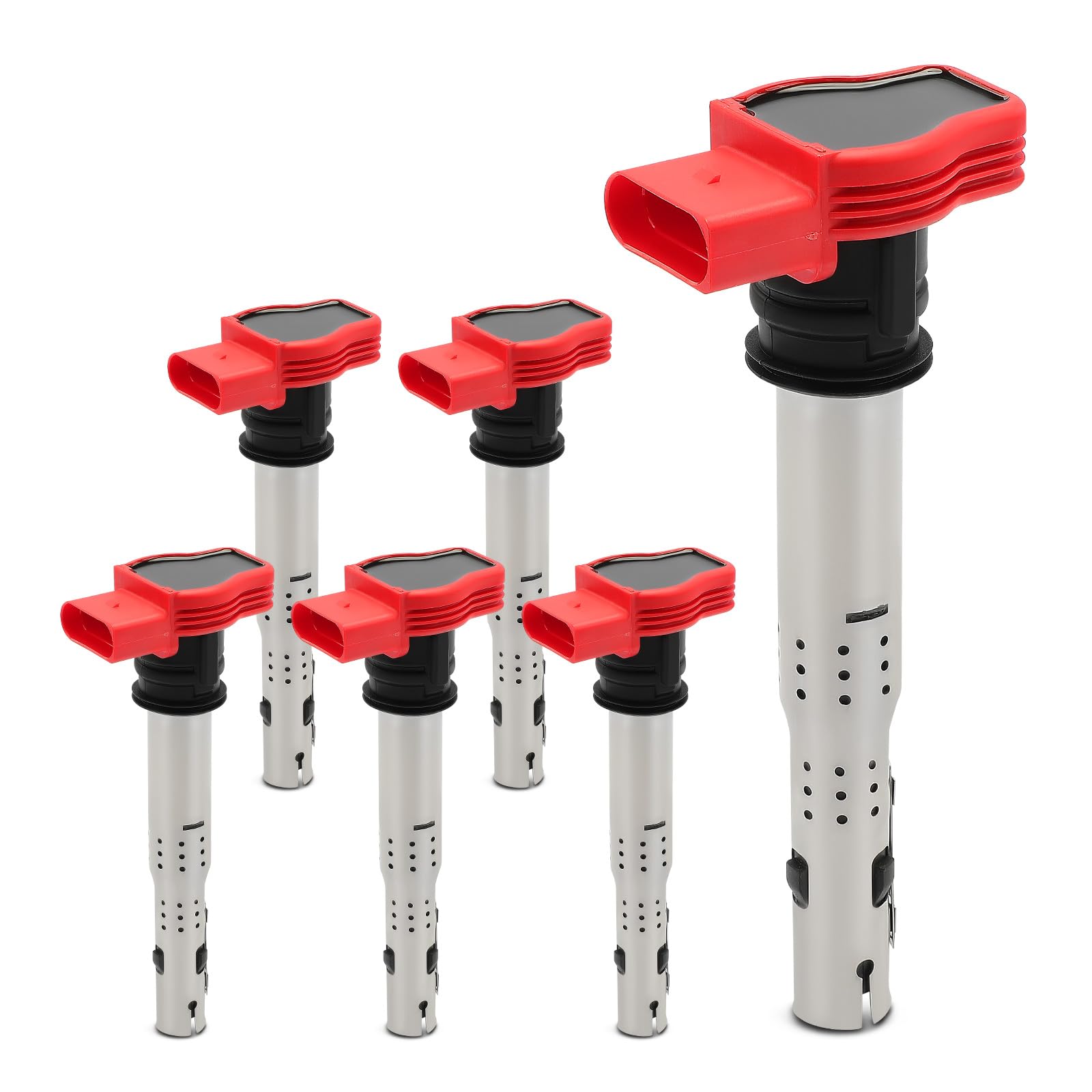 YHTAUTO Set of 6 Ignition Coil Pack Replacement for Audi A4 A4 Quattro Q5 Q7 A5 A5 Quattro A6 A6 Quattro A7 Quattro A8 Quattro S