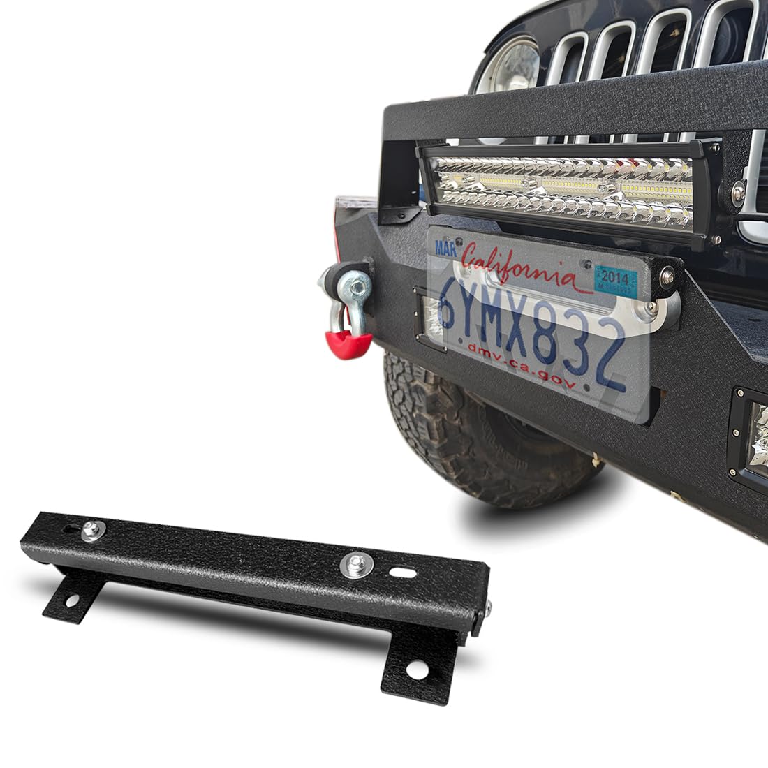 XOOKUN Universal 10'' Flip Up License Plate Bracket for Anchor Chain Hawse Fairlead License Plate Mount, Compatible with Jeep Fo