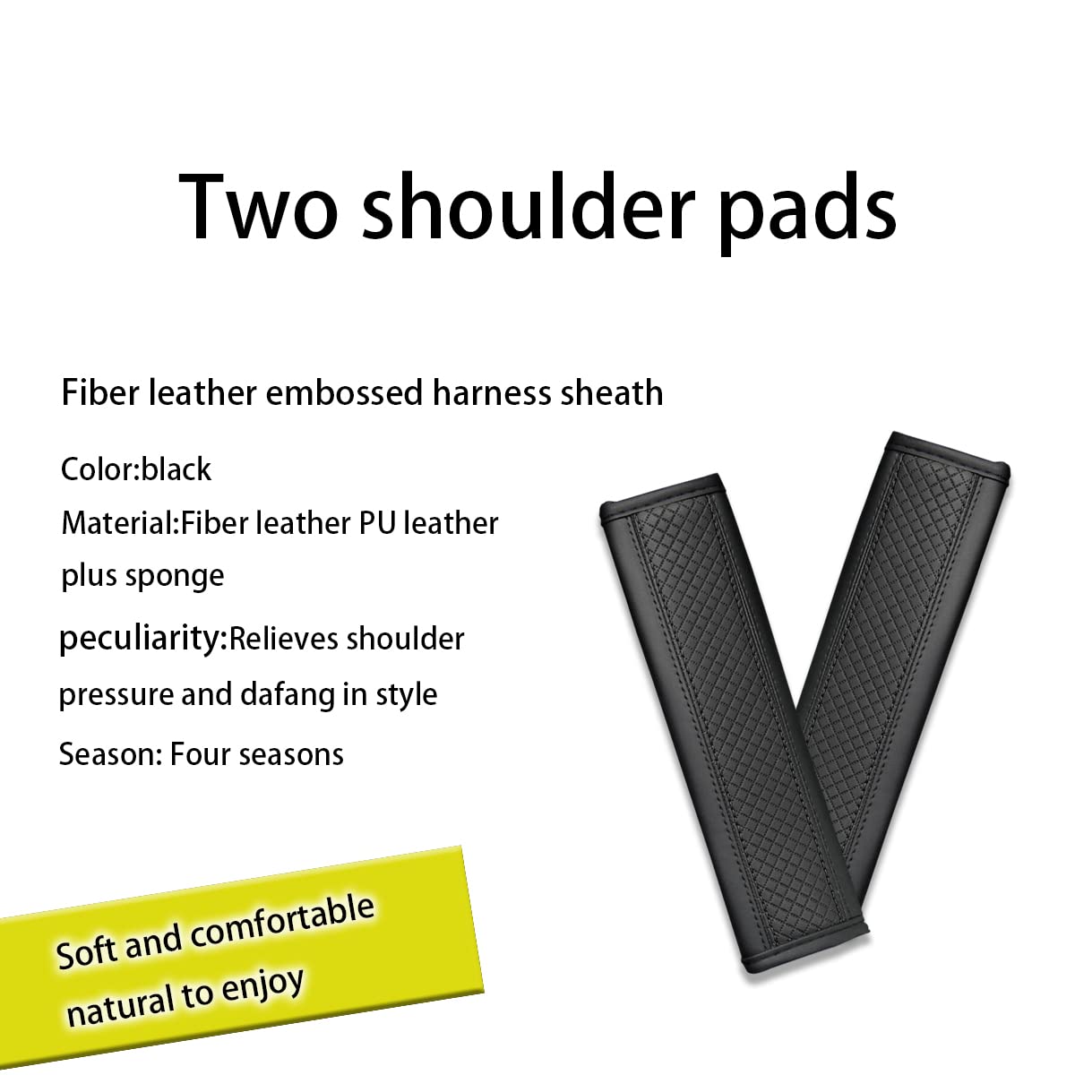 Zipelo 2Pcs Car Seat Belt Cover, Soft Shoulder Strap Covers Harness Pads, Safety Leather Seatbelt Comfort Driving Cushion Protect Your Neck And Shoulder Universal For Car, Truck, Suv (Black)