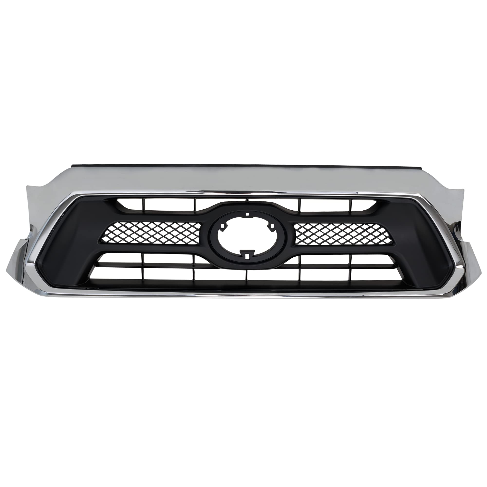 Garage-Pro Grille Assembly Compatible with 2012-2015 Toyota Tacoma With Emblem Provision Painted Black Insert and Chrome Shell