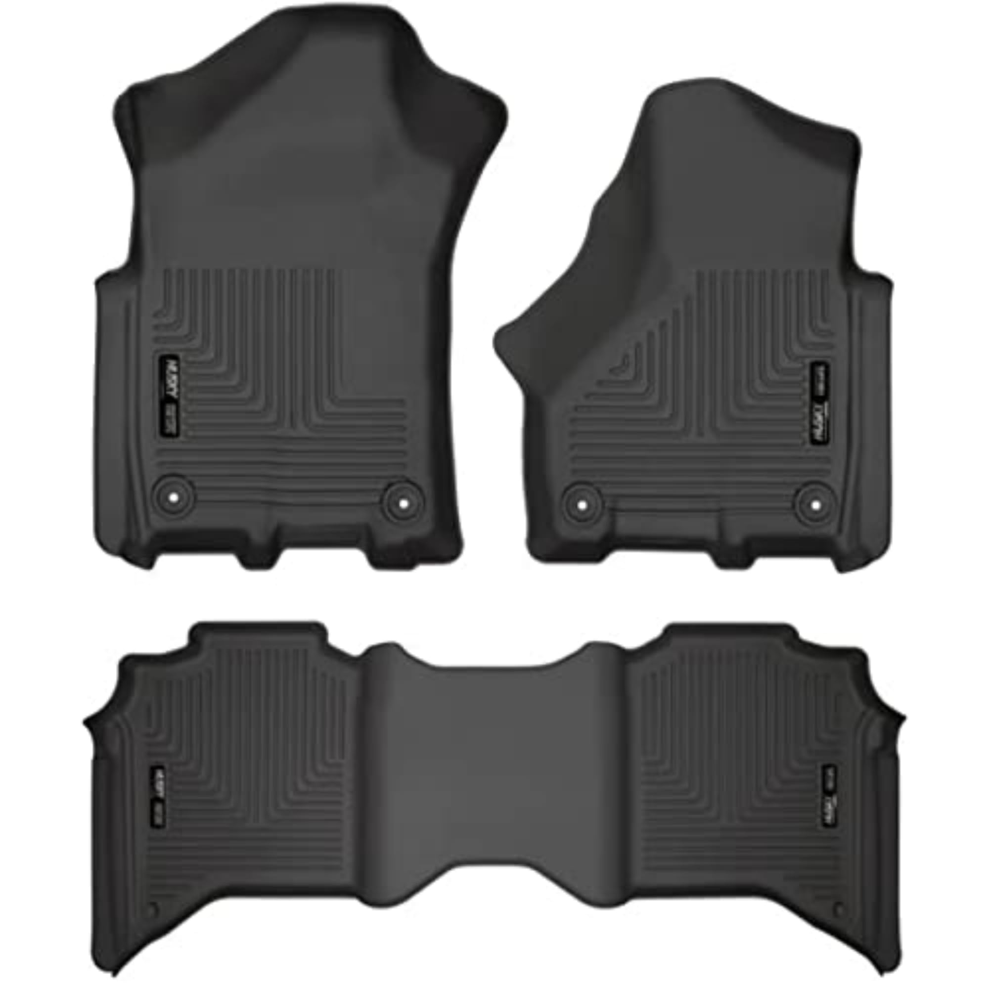 Husky Liners Weatherbeater Floor Mats | Fits 2019-2024 Ram 2500/3500 Crew Cab | Front & 2nd Row, 3-pc Black - 94111
