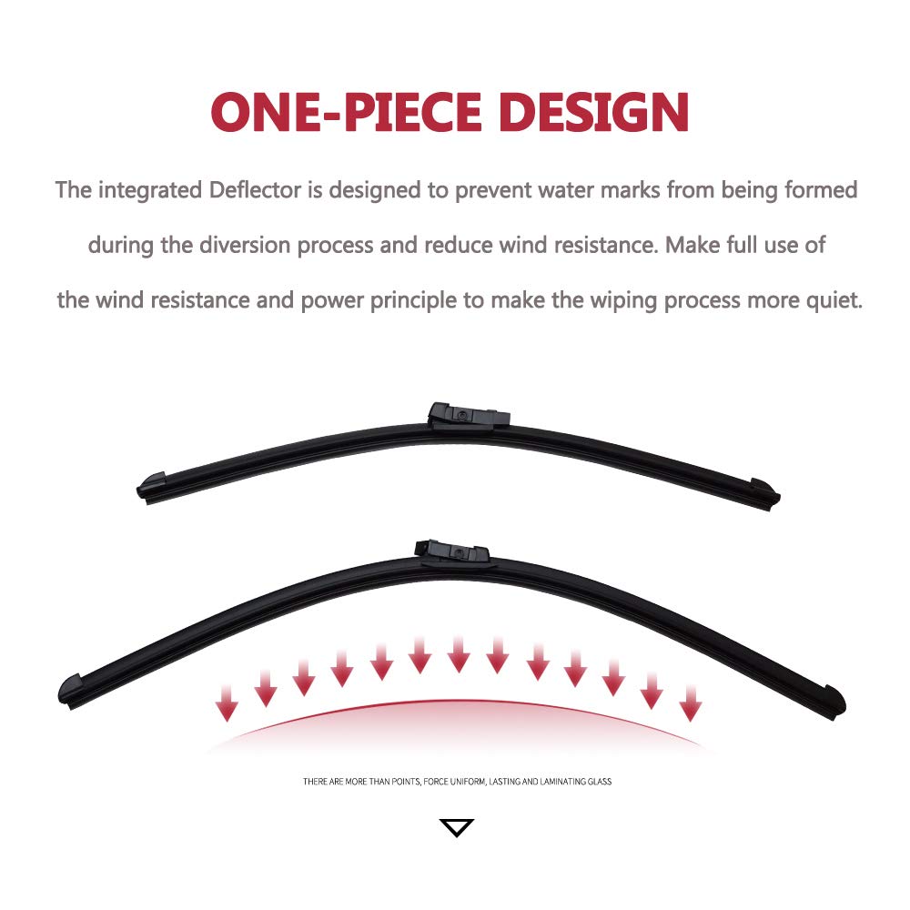 XTechnor Windshield Wiper Blades for Model 3 Model Y 2017-2024, Original Equipment Replacement Wiper Strips (Set of 2)
