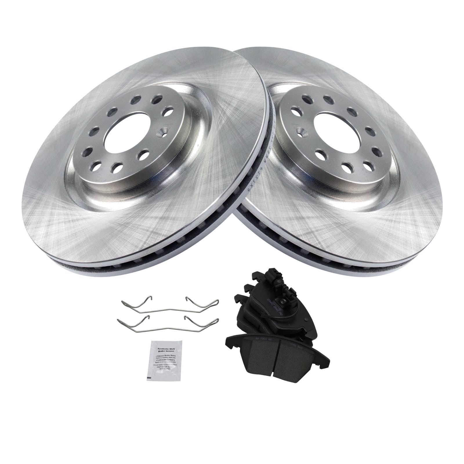 Trq Front Brake Pad & Rotor Kit Brake Pads Brake Rotor Ceramic Compatible With 2013 Volkswagen Cc