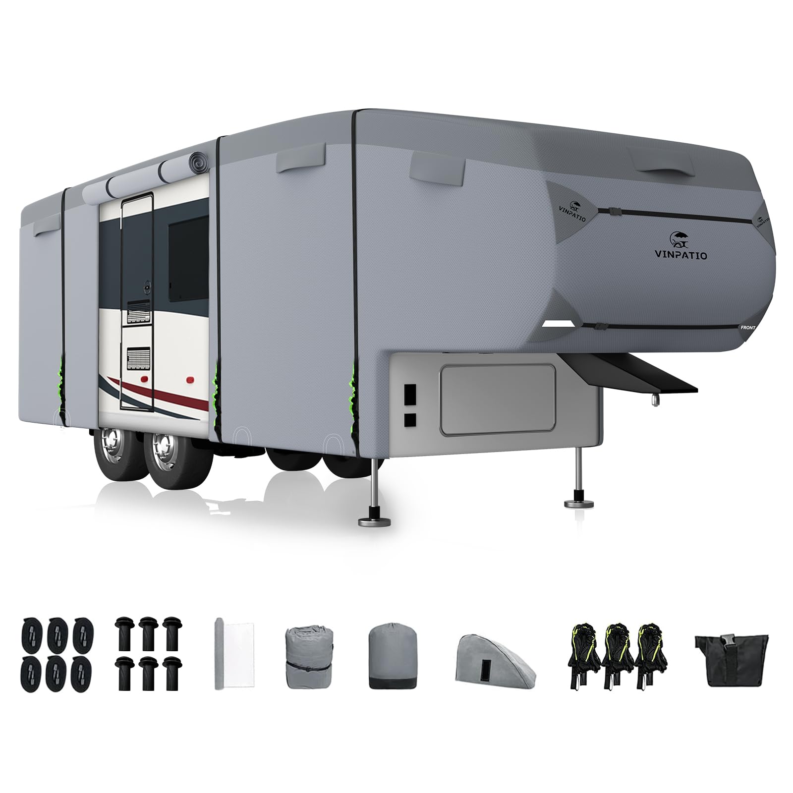 Vinpatio 5Th Wheel Cover: 7 Layers Heavy Duty Fifth Wheel Cover Fits 37'-40' Rv, Waterproof Windproof 5Th Wheel Rv Cover Ripstop