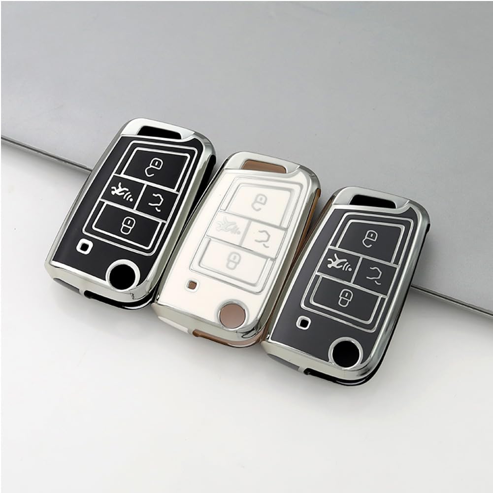Tautrophen Key Fob Cover For Volkswagen Vw 2023 2024 Car Keys Case Protector For Tiguan Golf Gti Altas Jetta Soft Tpu