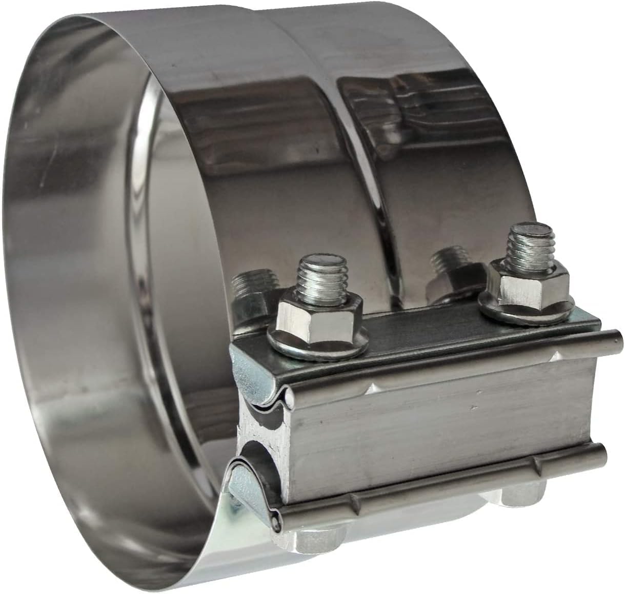 Exhaust Clamps Band Clamp 4'' Lap Joint - Stainless Steel Lap Joint With 1 Block 4Pcs For 4'' Od To 4'' Id Exhaust Pipe, Muffler