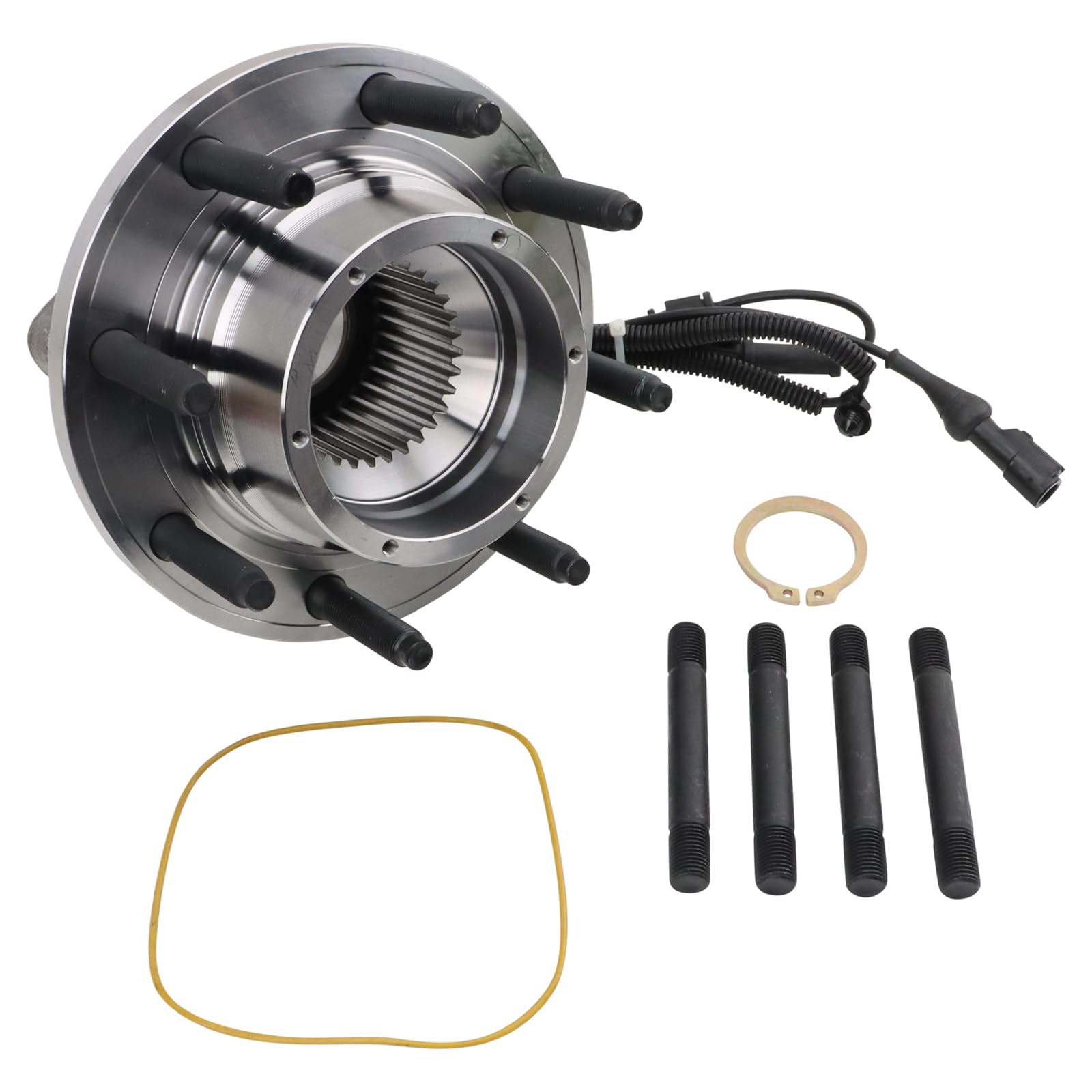 TRQ Front Wheel Bearing & Hub Assembly 4WD with ABS Sensor for 2005-2010 Ford F-250/F-350/F-450/F-550 Super Duty, Model BHA500