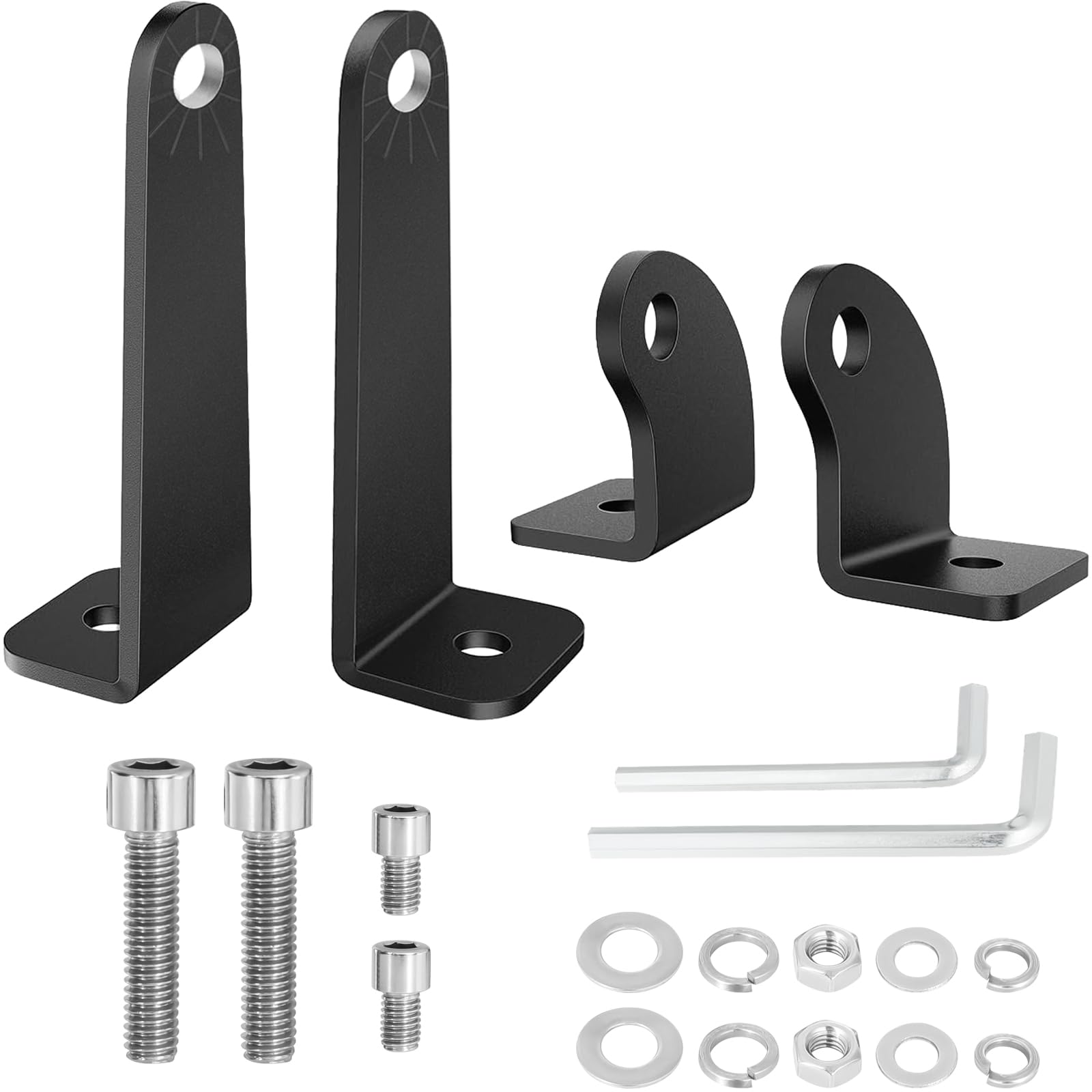 Light Bar Mounts Mounting Bracket, 4PCS Universal Side Mounted Brackets Kit for Single Row LED Light Bar for Truck ATV UTV - 2 Y