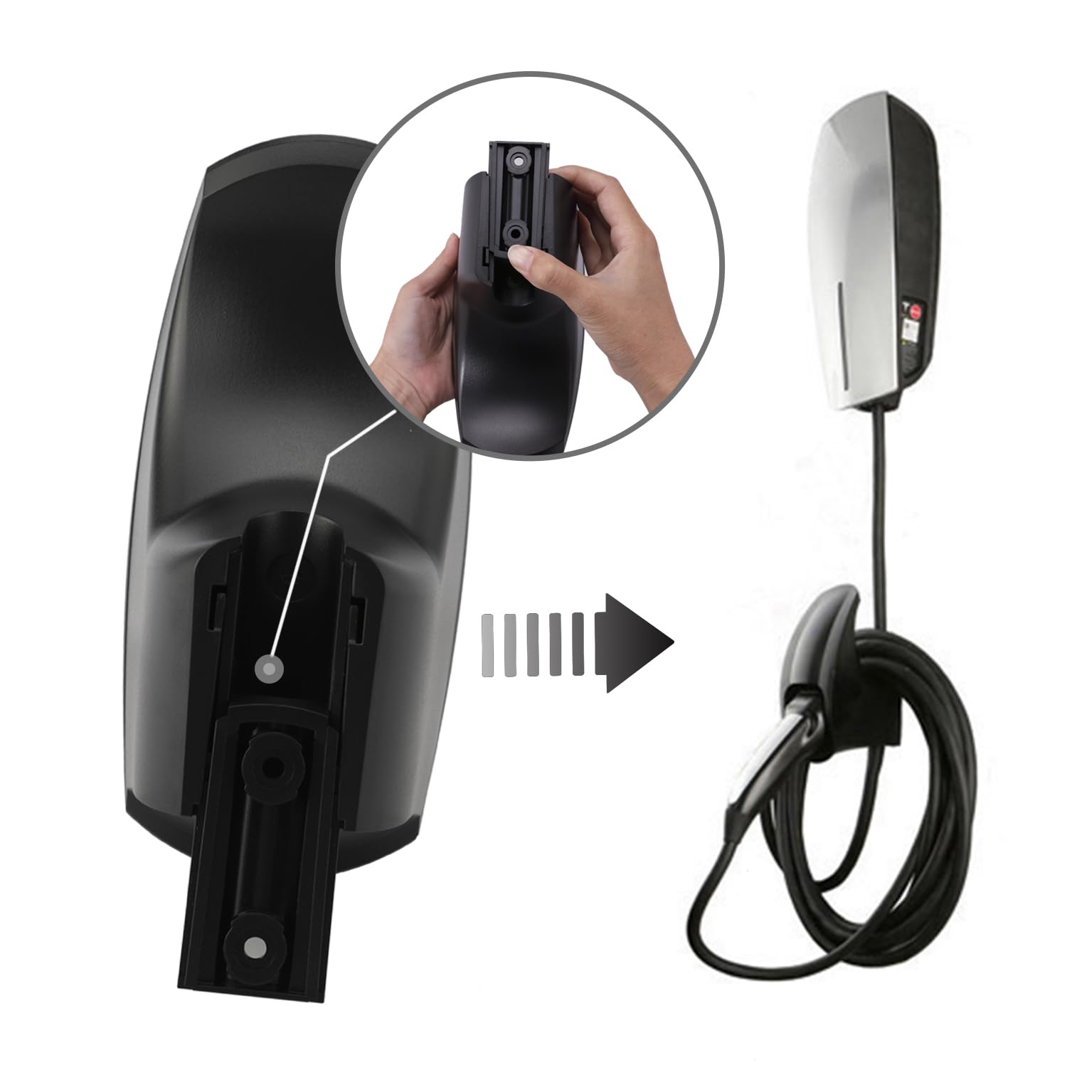 SEVEN SPARTA Tesla Charger Cable Organizer Holder with Bracket - Model 5864304163, Black