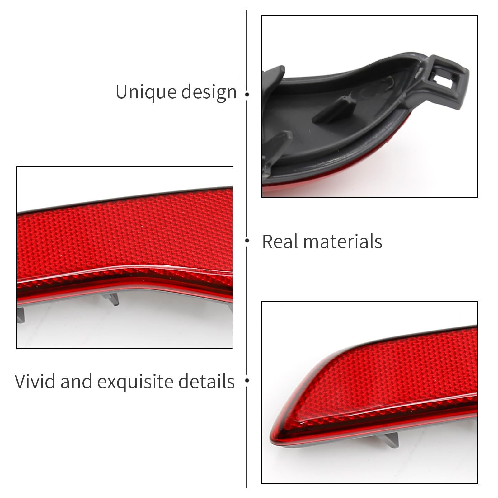 Saihisday Rear Bumper Reflector Red Lens Replacement For Jeep Cherokee 2014 2015 2016 2017 2018 Rear Passenger Side (Right)