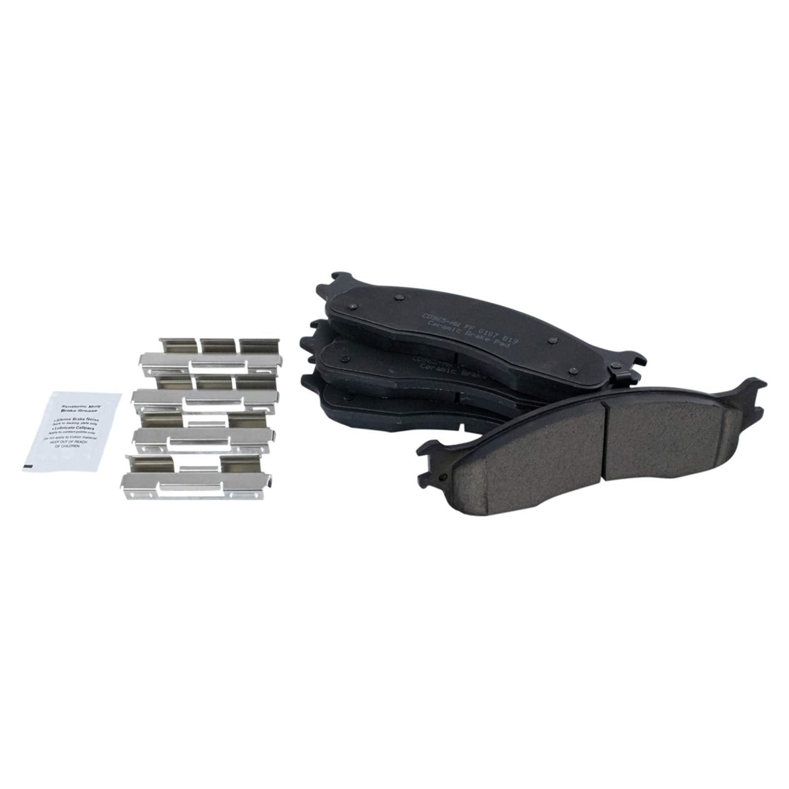 TRQ Front Brake Pads Ceramic Compatible with 2006-2008 Dodge Ram 1500, 2003-2008 Ram 2500, 3500