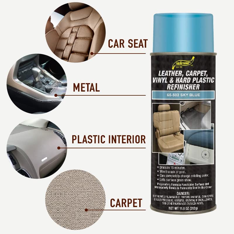S. M. Arnold Refinishing Spray Paint - Sky Blue - 11 Oz. - Pro Grade Aerosol for Leather, Vinyl, Metal, Plastic, and More
