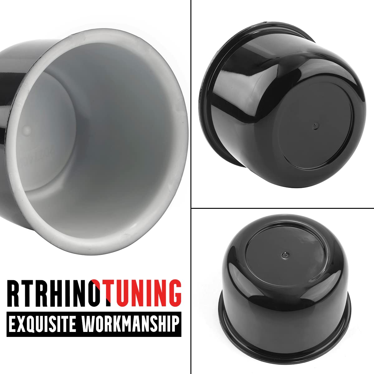 RTRHINOTUNING Push-Thru Center Caps, 3.25" Hub, ABS Plastic, Black, Compatible with Eagle ALLOYS 5x4.5 & 5x4