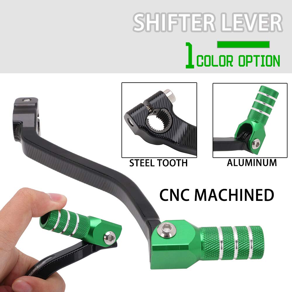 Anxin Motorcycle Gear Shifter Pedal Shift Lever Arm Cnc For Kx250F 2009-2023 Kx250 2019-2023 Kx250X 2021-2023 Dirt Bike Green