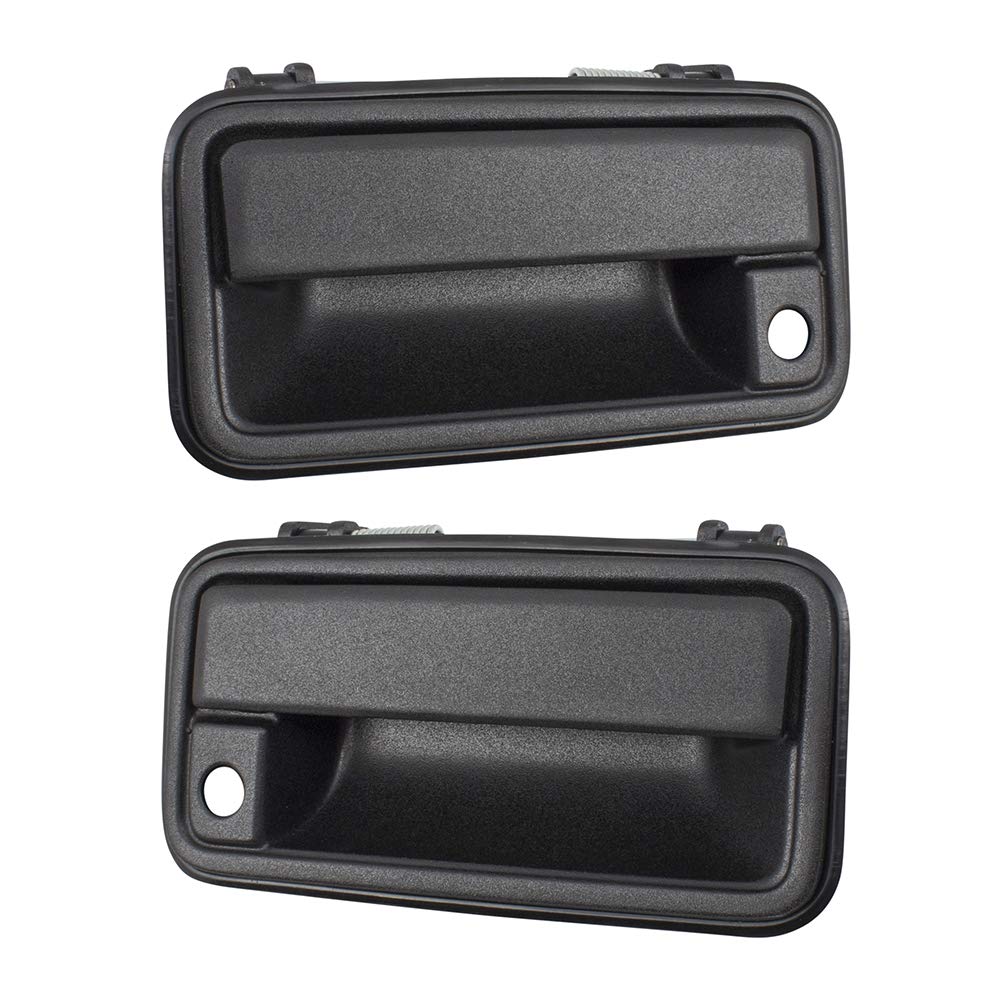 Brock Replacement Driver & Passenger Side Front Outside Textured Black Metal Door Handle & Base Compatible with 1995-2000 GM Pic