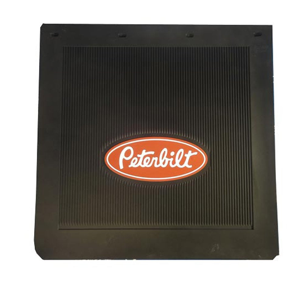 Peterbilt Motors 24 x 24 Heavy Duty 1/4 Thick Rubber Black Semi Truck Mud Flaps-Pair