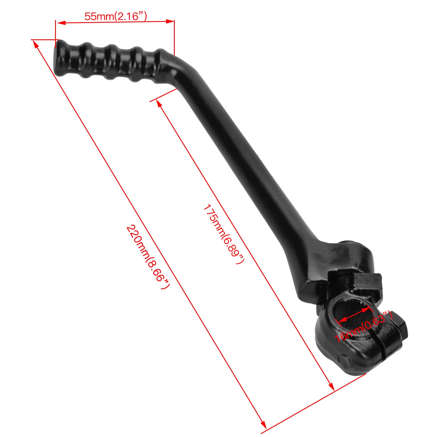 Yoxufa 16Mm Kickstart Lever For 125Cc 140Cc 150Cc 160Cc 200Cc 250Cc Ssr Kx Klx Yx Cb Cg Ycf Sdg Apollo Coolster Taotao Kayo Pits