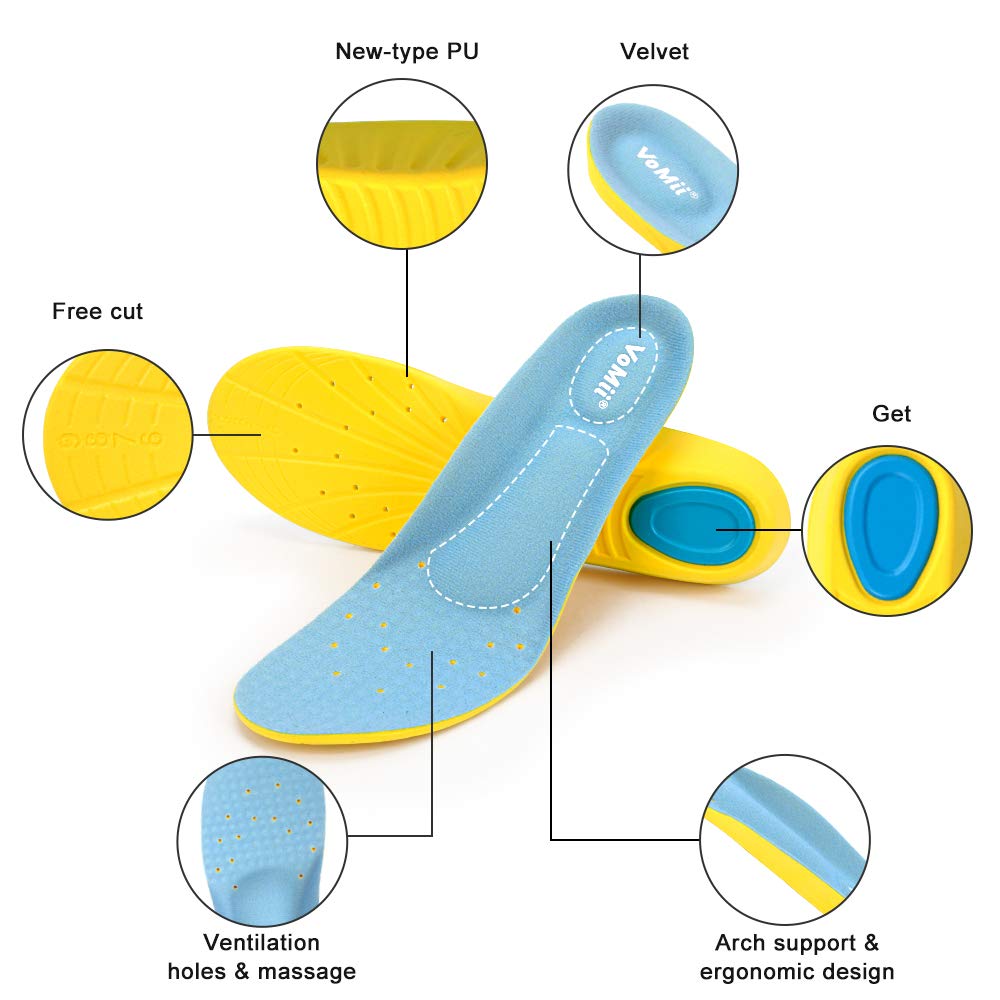 Shoe Insoles For Men Women And Kids, Memory Foam Insoles, Comfortable Sports Shoe Inserts For Shock Absorption And Relieve Foot