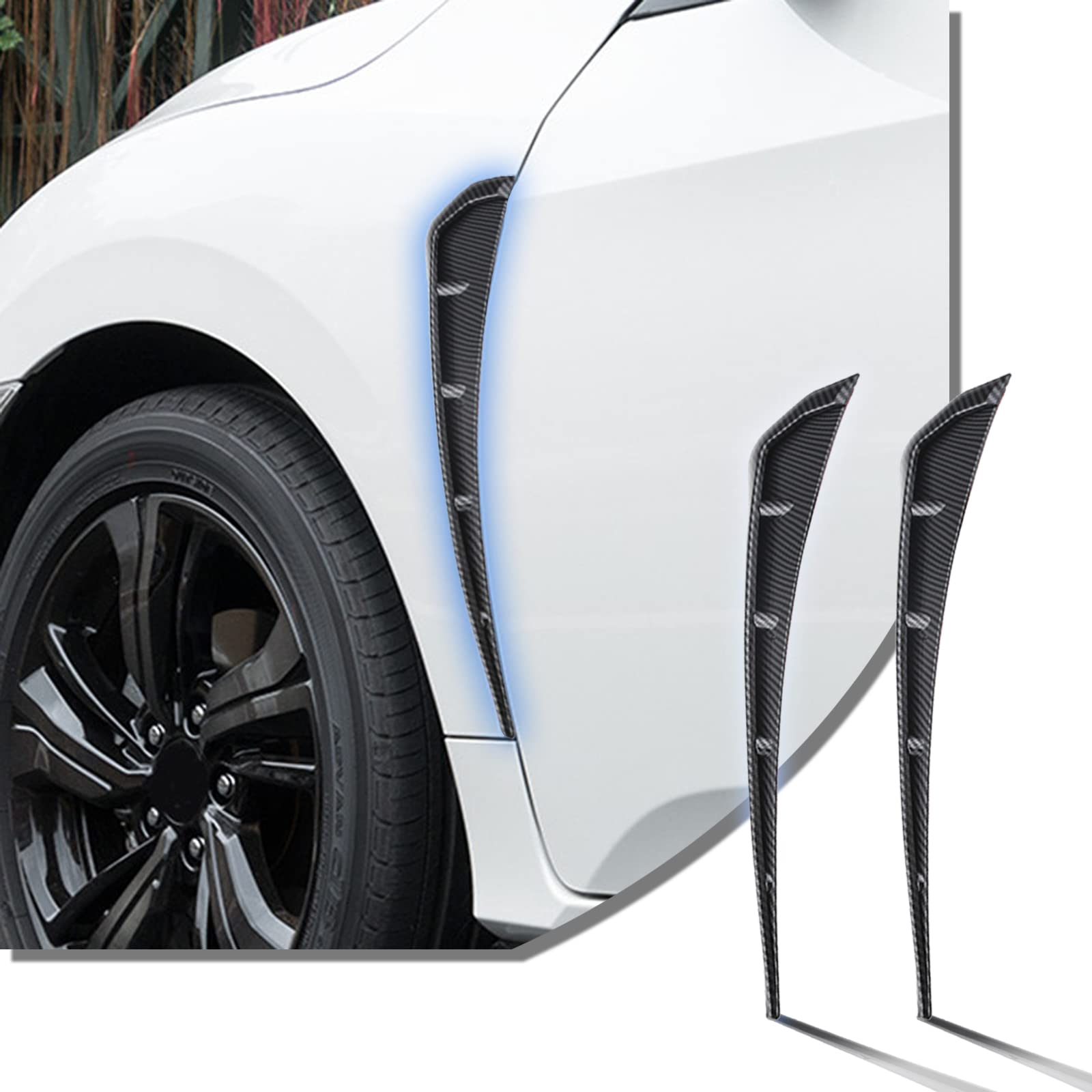 2 Pcs Car Rear Bumper Guard Diffuser Splitter Front Bumper Lip Body Kit Vehicle Blade Rear Shovel, Side Fender Skirt Lip Splitte
