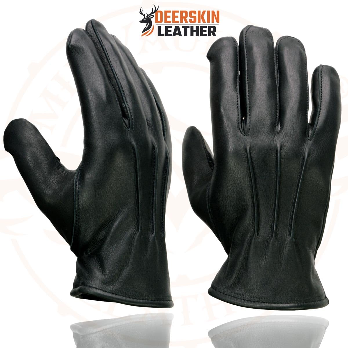 Milwaukee Leather Sh865 Men'S Black Thermal Lined Usa Deerskin Leather Motorcycle Winter Rider Gloves - Small