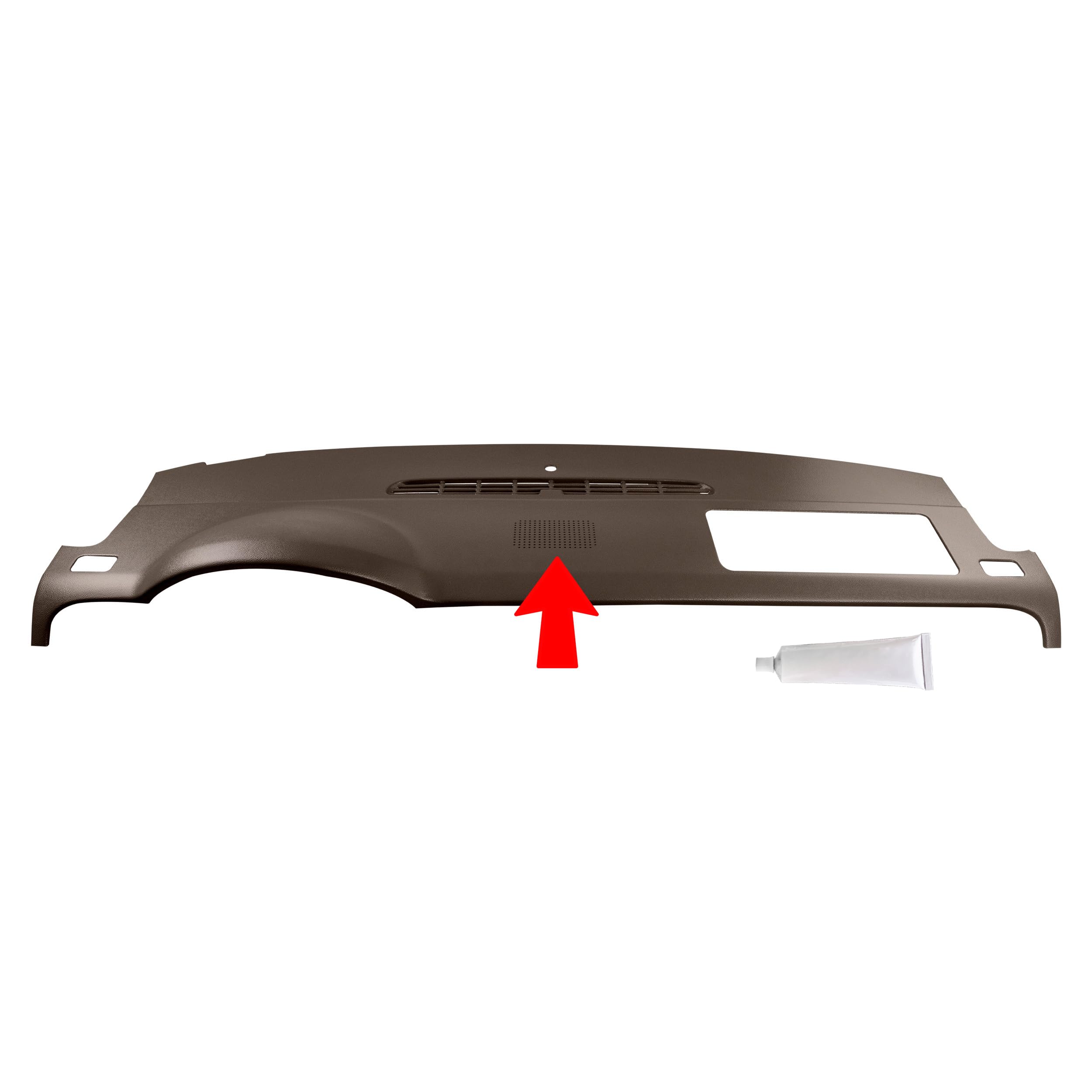 DashSkin Dash Cover Cap Compatible with 2007-2014 Tahoe Suburban Yukon Avalanche w Dash Speaker in Cocoa (Single Glovebox Silver