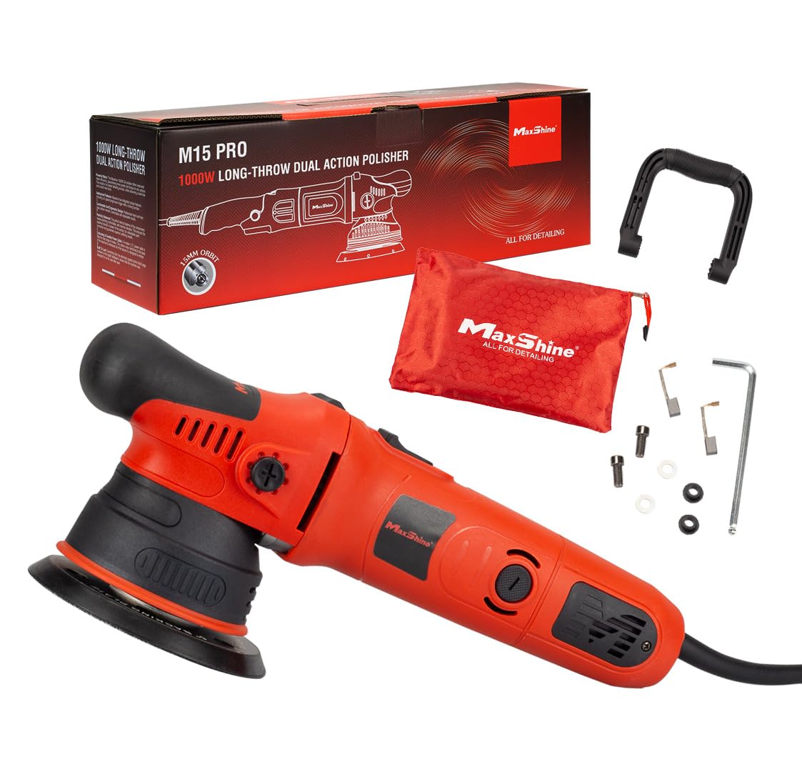 Maxshine 8mm Throw, 5 Plate M8S V2 Dual Action Polisher, Car Detailing - Powerful 1000W, 6-Speed, 5/16-24 Thread - Auto Detailin
