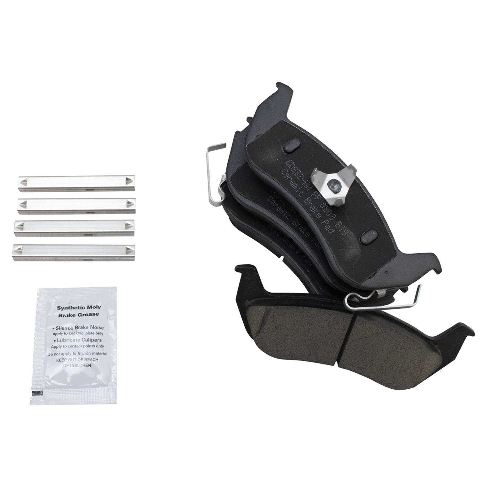 Trq Rear Brake Pad & Rotor Kit Brake Pads Brake Rotor Parking Brake Shoe Set Ceramic Compatible With 2003-2011 Ford Crown Victor