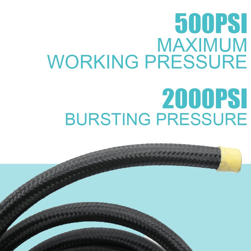 12An Transmission Cooler Line - 12An Fuel Line Hose 10Ft Braided Push Lock Hose 500 Psi High Pressure For Automotive Fuel System