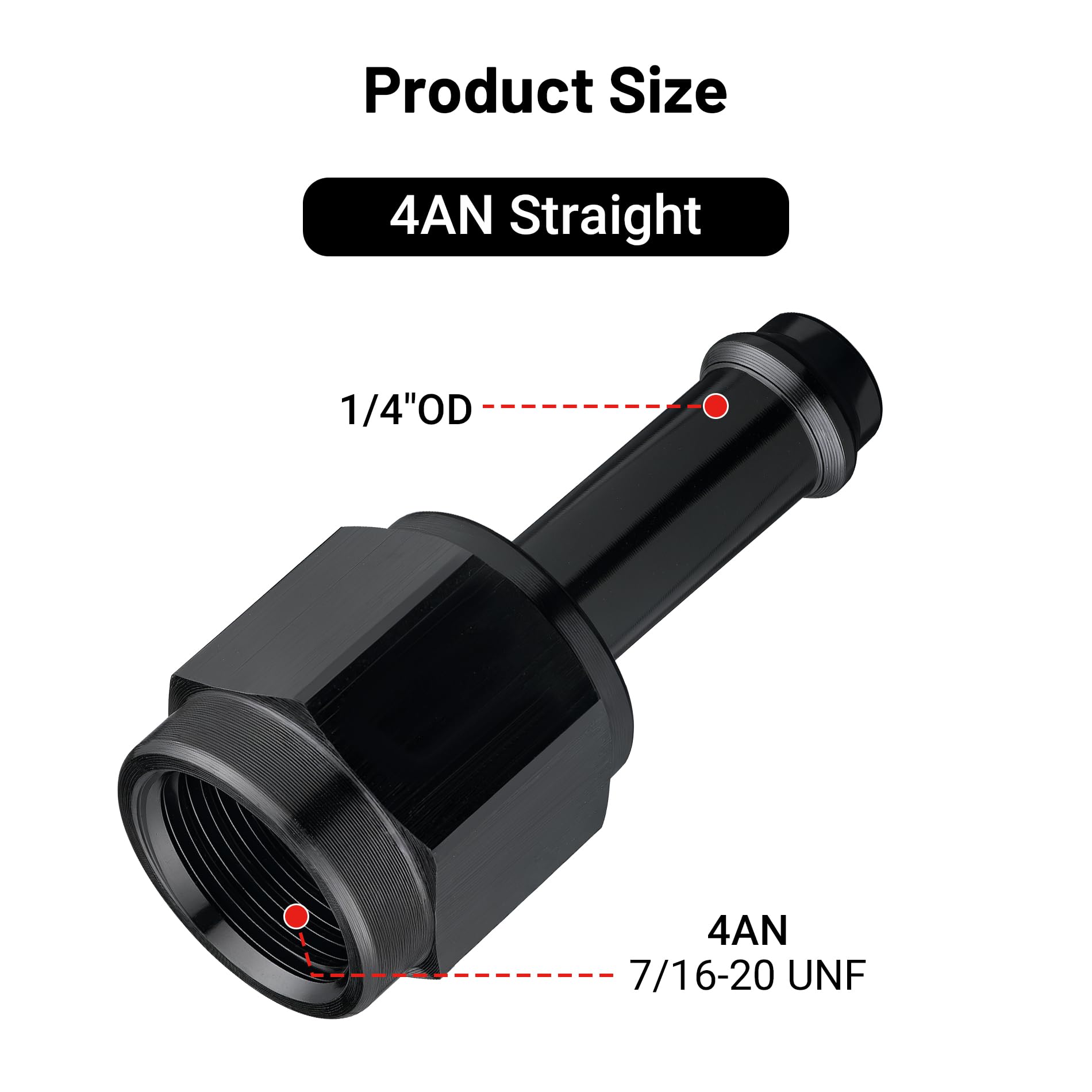 Evil Energy 4An Female To 1/4'' Barb Hose Fitting Straight Swivel