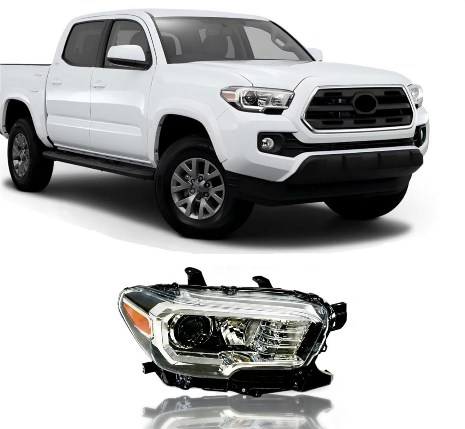 ILAMP Headlights Fit for 2016-2023 Toyota Tacoma Headlamp W/O LED (Right Passenger) RH BLACK AM-TCM16A01-2R