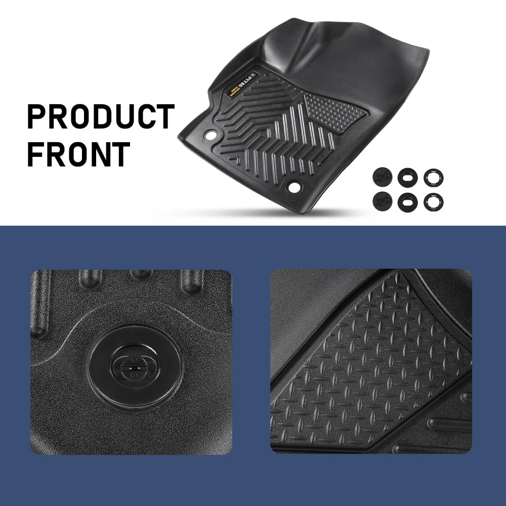 Pit66 Floor Mats Compatible With 2020-2024 Toyota Corolla Sedan, (Heavy Duty) Tpe 3-Piece Premium Floor Liners Interior Accessor