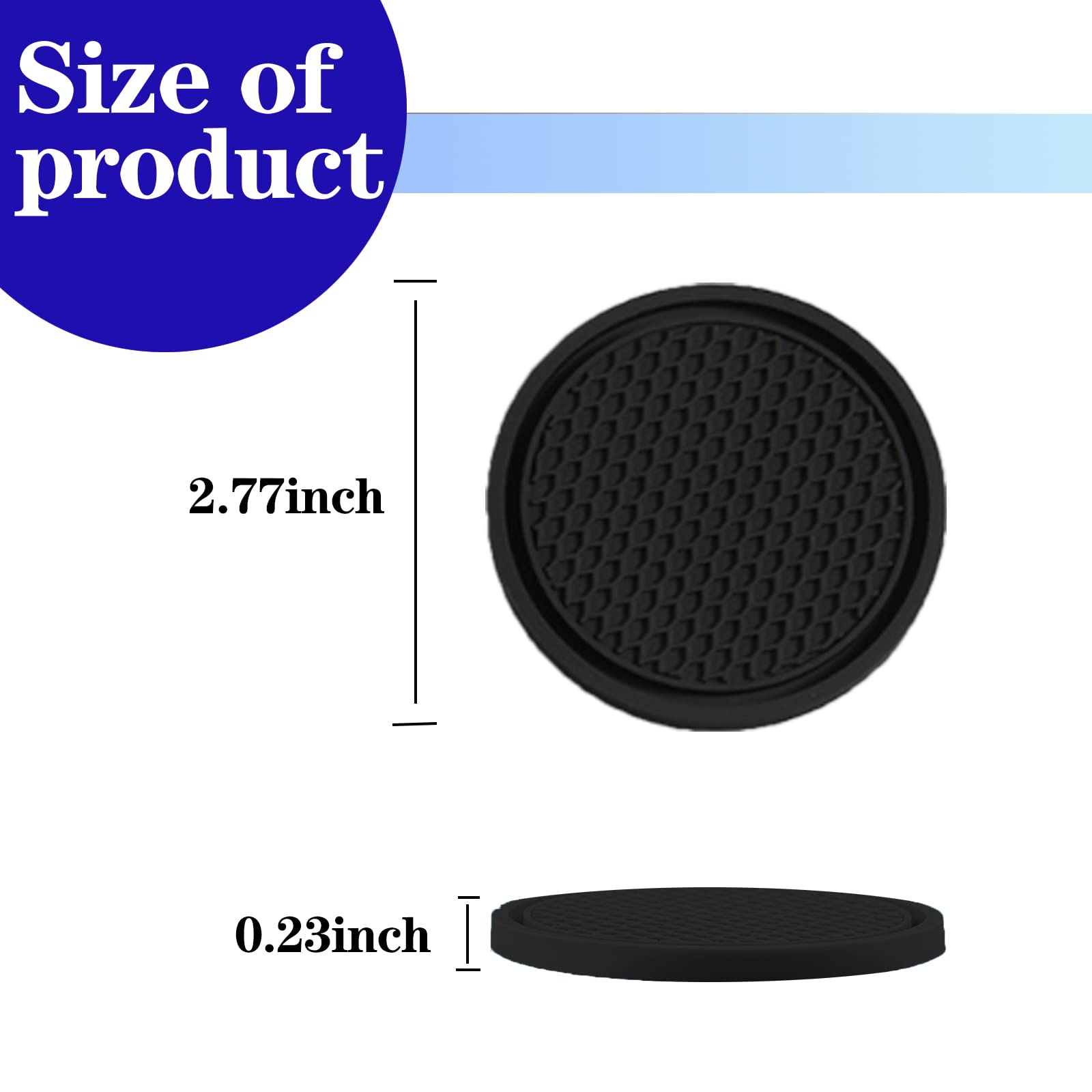 Sodcay 4-Piece Car Cup Holder Inserts, 2.75In Pvc Anti-Slip, Honeycomb Waterproof Fixed Tea Coasters, Universal For Vehicle Inte