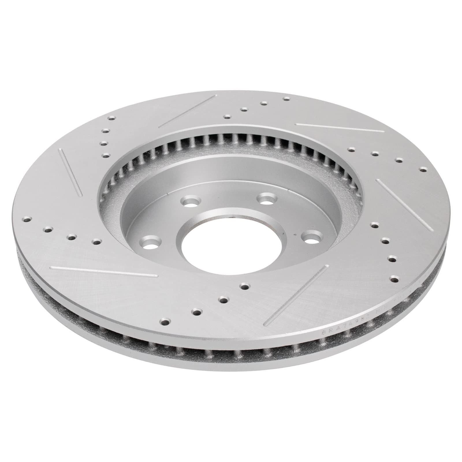 Trq Front Performance Brake Rotors Set Premium G-Coated Cross Drilled & Slotted Compatible With 2006-2009 Chevrolet Trailblazer