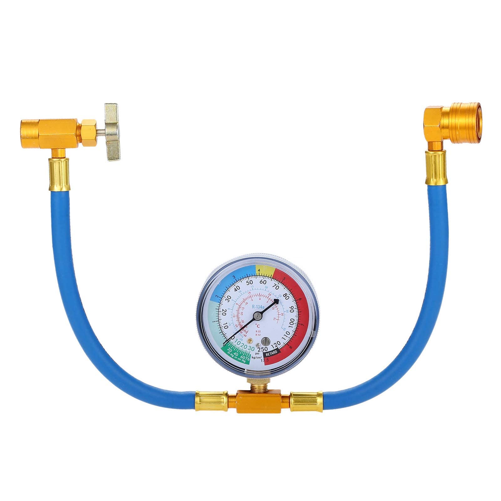 Surieen Ac Charge Hose With Gauge, R134A Ac Refrigerant Recharge Hose Kit, 1/2    Can Tap Dispensing Valve And R134A Quick Coupl