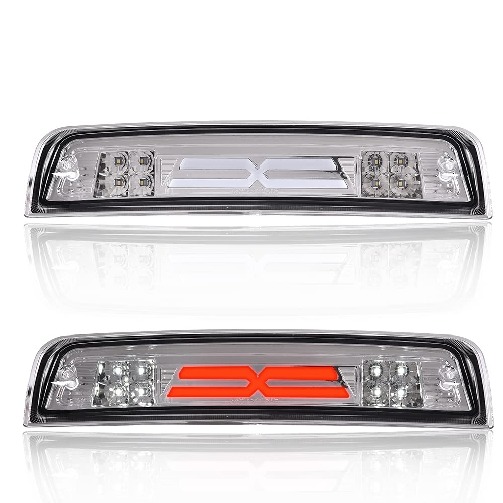 CROSSDESIGN 3D LED Bar 3rd Brake Light X Type Compatible with 2009-2017 Dodge Ram 1500 2500 3500 High Mount Stop Light Rear Tail