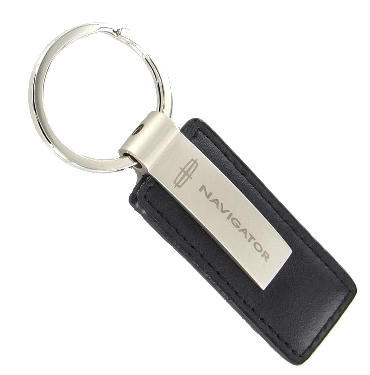 Lincoln Navigator Black Leather Rectangular Key Chain