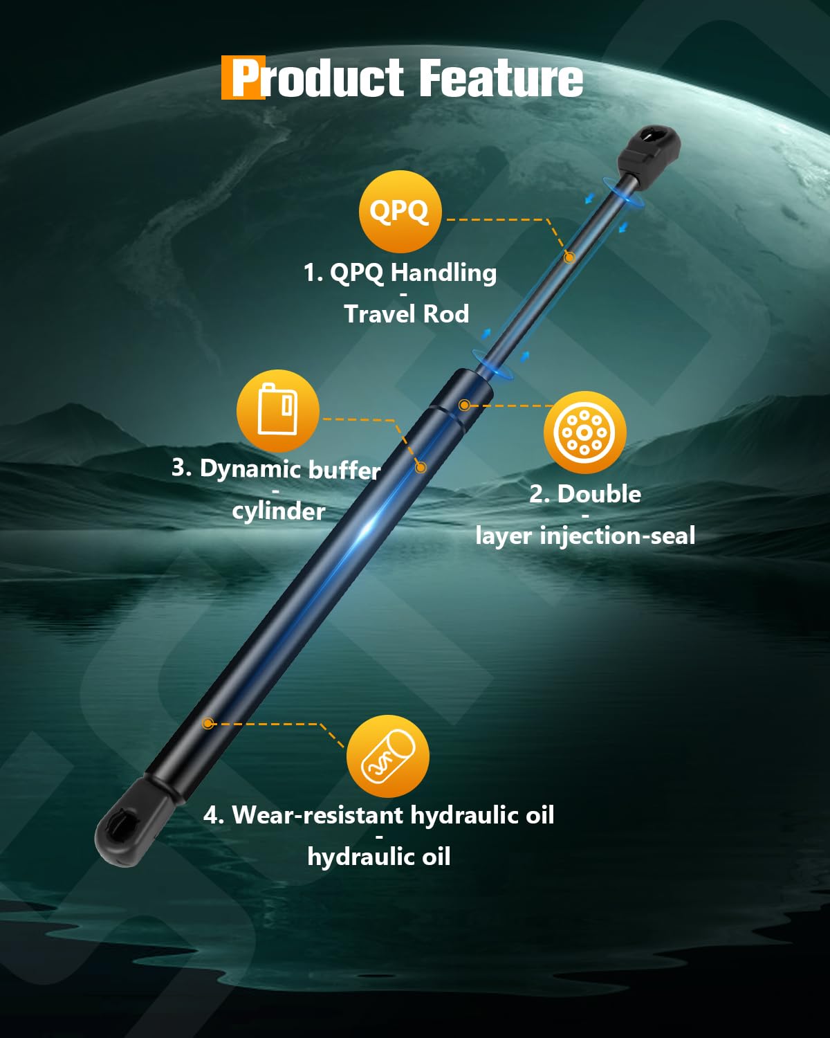 Scitoo Hood Lift Supports Replacement Struts Gas Springs Shocks Fit For Chrysler 300 2011-2018,For Dodge Charger 2011-2018
