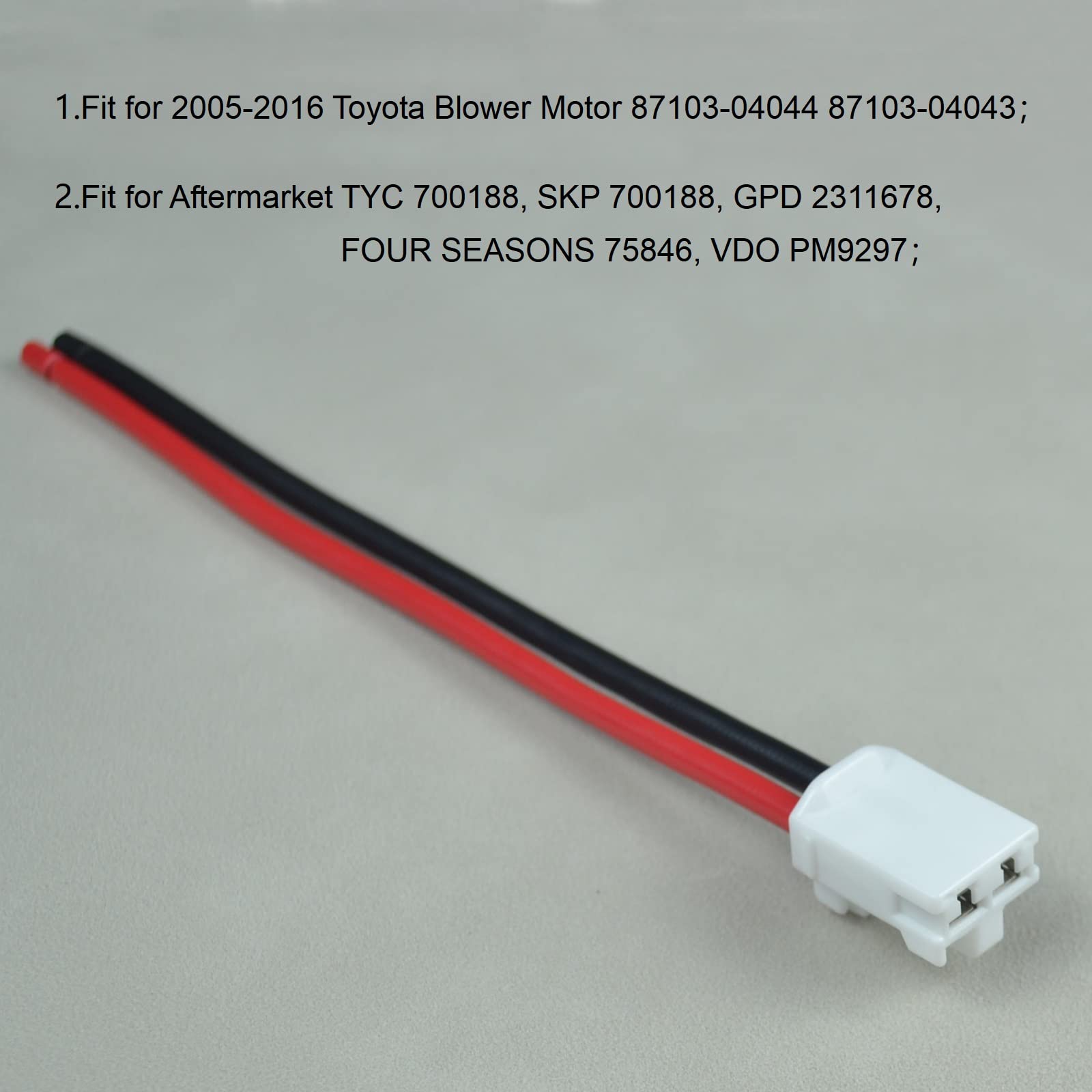 smart repairboy 12 Gauge Blower Motor Connector Harness for Toyota Tacoma 2005-2016, 6" Copper Wire, Replaces 82998-12380 90980-10916